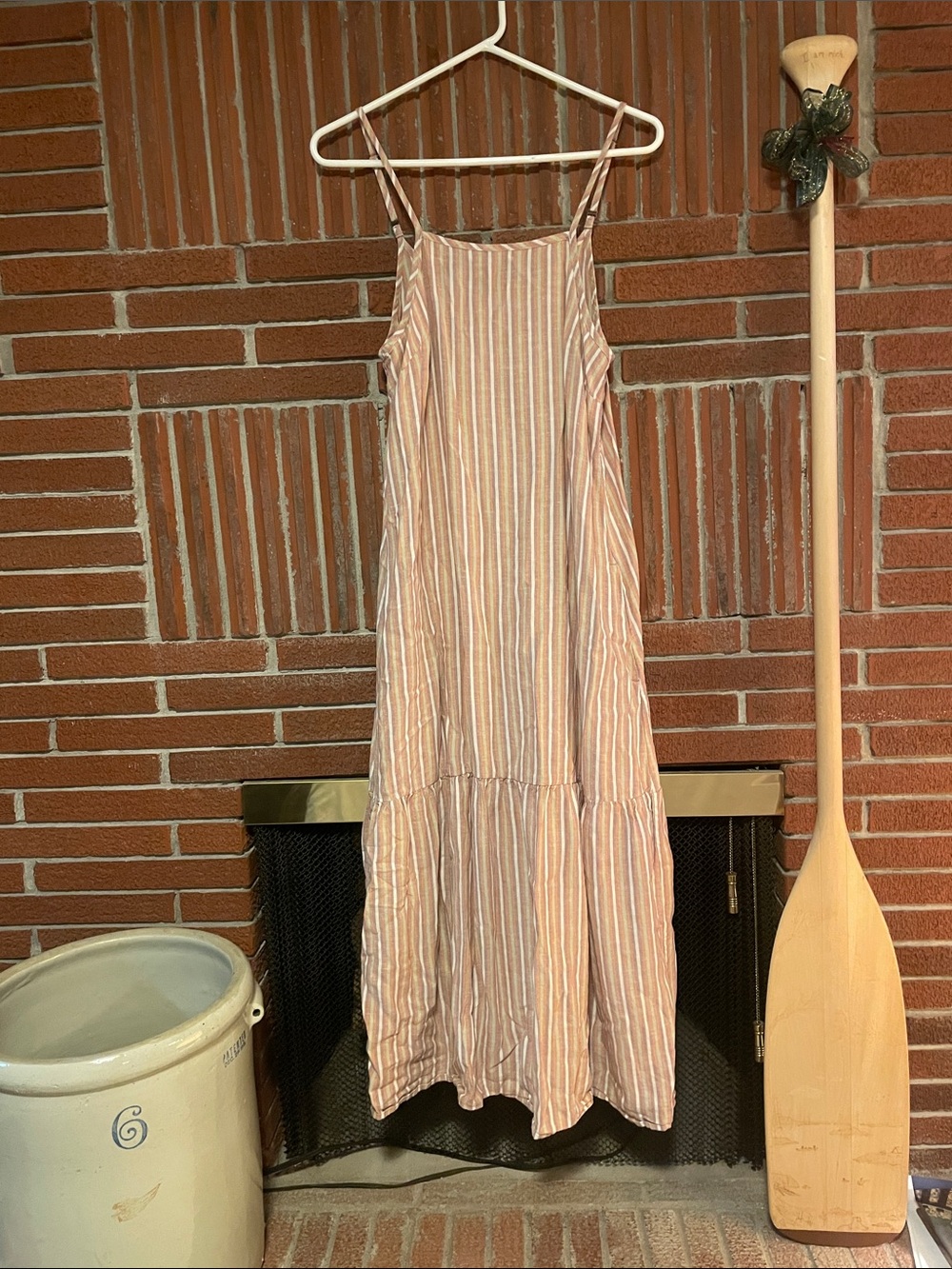 Patagonia women’s garden island tiered dress size small hemp blend